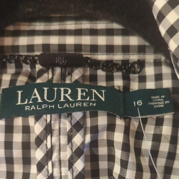 Ralph Lauren Gingham Twill Plaid Twill Double Breasted Rain Coat With Belt - Picture 13 of 13